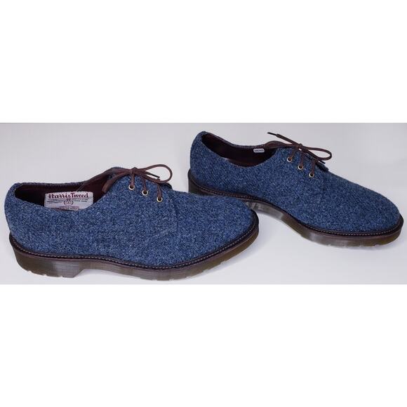 Rare DR. MARTENS HARRIS TWEED 3 Eye Oxford Blue Men's Size US10M/UK9/EUR43 EUC - Picture 6 of 13